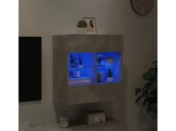 vidaXL TV-Wandschrank mit LED-Leuchten Betongrau 58,5x30x60,5 cm* Wohnwände