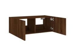 vidaXL TV-Wandschrank mit LED-Leuchten Braun Eichen-Optik 80x35x31 cm* Wohnwände