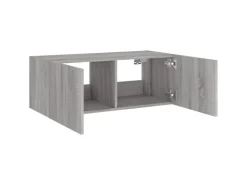vidaXL TV-Wandschrank mit LED-Leuchten Grau Sonoma 80x35x31 cm* Wohnwände