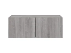 vidaXL TV-Wandschrank mit LED-Leuchten Grau Sonoma 80x35x31 cm* Wohnwände