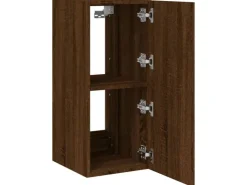 vidaXL TV-Wandschrank mit LED-Leuchten Braun Eichen-Optik 30,5x35x70cm