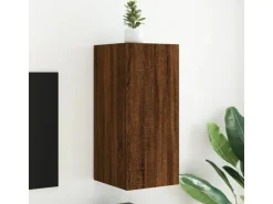 vidaXL TV-Wandschrank mit LED-Leuchten Braun Eichen-Optik 30,5x35x70cm