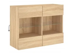 vidaXL TV-Wandschrank mit LED-Leuchten Sonoma-Eiche 78,5x30x60,5 cm* Wohnwände