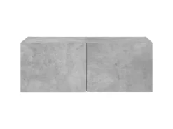 vidaXL TV-Wandschrank mit LED-Leuchten Betongrau 80x35x31 cm