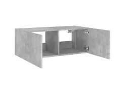 vidaXL TV-Wandschrank mit LED-Leuchten Betongrau 80x35x31 cm
