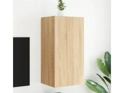 vidaXL TV-Wandschrank mit LED-Leuchten Sonoma-Eiche 40,5x35x80 cm* Wohnwände