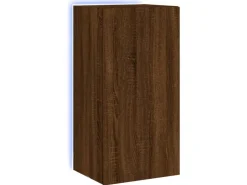 vidaXL TV-Wandschrank mit LED-Leuchten Braun Eichen-Optik 40,5x35x80cm