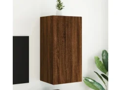 vidaXL TV-Wandschrank mit LED-Leuchten Braun Eichen-Optik 40,5x35x80cm