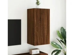 vidaXL TV-Wandschrank mit LED-Leuchten Braun Eichen-Optik 40,5x35x80cm