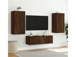vidaXL TV-Wandschrank mit LED-Leuchten Braun Eichen-Optik 40,5x35x80cm
