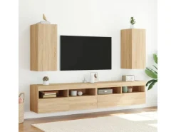 vidaXL TV-Wandschrank mit LED-Leuchten Sonoma-Eiche 30,5x35x70 cm* Wohnwände