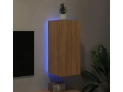 vidaXL TV-Wandschrank mit LED-Leuchten Sonoma-Eiche 30,5x35x70 cm* Wohnwände