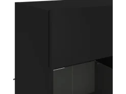 vidaXL TV-Wandschrank mit LED-Leuchten Schwarz 78,5x30x60,5 cm