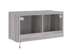 vidaXL TV-Wandschrank mit LED-Leuchten Grau Sonoma 80x35x41 cm* Wohnwände