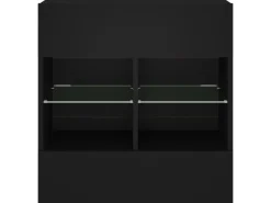 vidaXL TV-Wandschrank mit LED-Leuchten Schwarz 58,5x30x60,5 cm