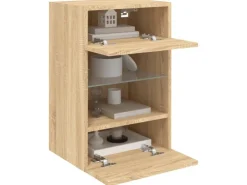 vidaXL TV-Wandschrank mit LED-Leuchten Sonoma-Eiche 40x30x60,5 cm* Wohnwände|TV-Wände