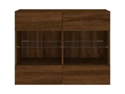 vidaXL TV-Wandschrank mit LED-Leuchten Braun Eichen-Optik 2