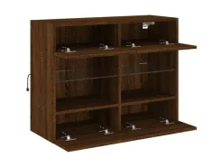 vidaXL TV-Wandschrank mit LED-Leuchten Braun Eichen-Optik 2