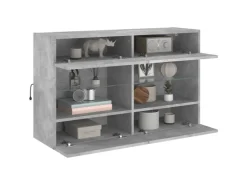 vidaXL TV-Wandschrank mit LED-Leuchten Betongrau 98,5x30x60,5 cm* Schweberegale