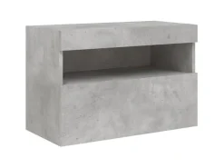 vidaXL TV-Wandschrank mit LED-Leuchten Betongrau 60x30x40 cm
