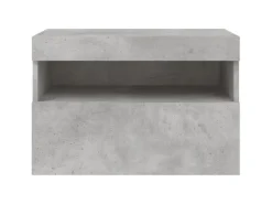 vidaXL TV-Wandschrank mit LED-Leuchten Betongrau 60x30x40 cm