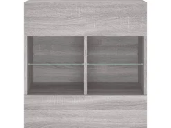 vidaXL TV-Wandschrank mit LED-Leuchten Grau Sonoma 58,5x30x60,5 cm* Wohnwände|TV-Wände