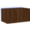 vidaXL TV-Wandschrank mit LED-Leuchten Braun Eichen-Optik 60x35x31 cm
