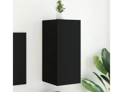 vidaXL TV-Wandschrank mit LED-Leuchten Schwarz 30,5x35x70 cm