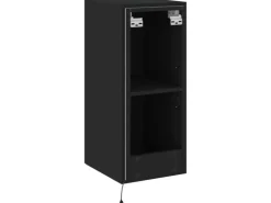 vidaXL TV-Wandschrank mit LED-Leuchten Schwarz 30,5x35x70 cm