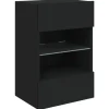 vidaXL TV-Wandschrank mit LED-Leuchten Schwarz 40x30x60,5 cm