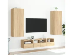vidaXL TV-Wandschrank Sonoma-Eiche 40,5x30x102 cm Holzwerkstoff* Wohnwände