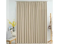 vidaXL Verdunkelungsvorhang mit Haken Beige 290 x 245 cm