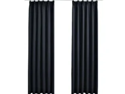 vidaXL Verdunkelungsvorhänge mit Haken 2 Stk Anthrazit 140x175cm* Vorhänge|Gardinen