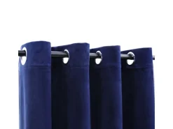 vidaXL Verdunkelungsvorhänge mit Ösen 2 Stk Samt Dunkelblau 140x245cm