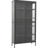vidaXL Vitrine Anthrazit 90x40x180 cm Stahl und Gehärtetes Glas* Vitrinen
