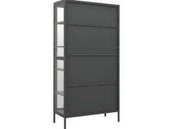 vidaXL Vitrine Anthrazit 90x40x180 cm Stahl und Gehärtetes Glas* Vitrinen