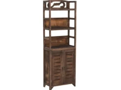 vidaXL Vitrine Dunkelbraun 46x24x140 cm Massivholz Paulownia* Vitrinen