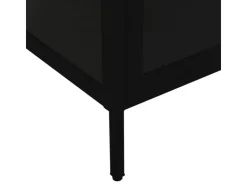 vidaXL Vitrine Schwarz 90x40x180 cm Stahl und Gehärtetes Glas