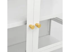 vidaXL Vitrine Weiß 90x40x180 cm Stahl und Gehärtetes Glas* Vitrinen