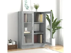 vidaXL Vitrinenschrank Grau Sonoma 82,5x30,5x115 cm Holzwerkstoff