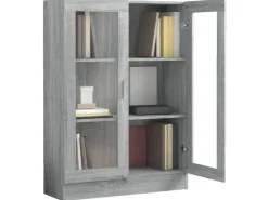 vidaXL Vitrinenschrank Grau Sonoma 82,5x30,5x115 cm Holzwerkstoff