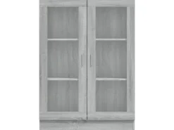 vidaXL Vitrinenschrank Grau Sonoma 82,5x30,5x115 cm Holzwerkstoff