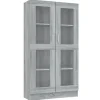 vidaXL Vitrinenschrank Grau Sonoma 82,5x30,5x150 cm Holzwerkstoff