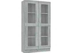 vidaXL Vitrinenschrank Grau Sonoma 82,5x30,5x150 cm Holzwerkstoff