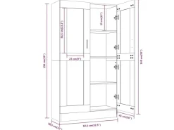 vidaXL Vitrinenschrank Grau Sonoma 82,5x30,5x150 cm Holzwerkstoff