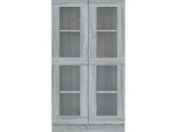vidaXL Vitrinenschrank Grau Sonoma 82,5x30,5x150 cm Holzwerkstoff