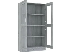 vidaXL Vitrinenschrank Grau Sonoma 82,5x30,5x150 cm Holzwerkstoff