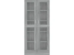vidaXL Vitrinenschrank Grau Sonoma 82,5x30,5x185,5 cm Holzwerkstoff