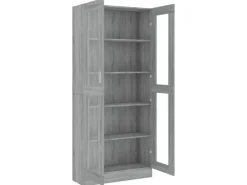 vidaXL Vitrinenschrank Grau Sonoma 82,5x30,5x185,5 cm Holzwerkstoff