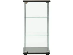 vidaXL Vitrinenschrank Hartglas Schwarz